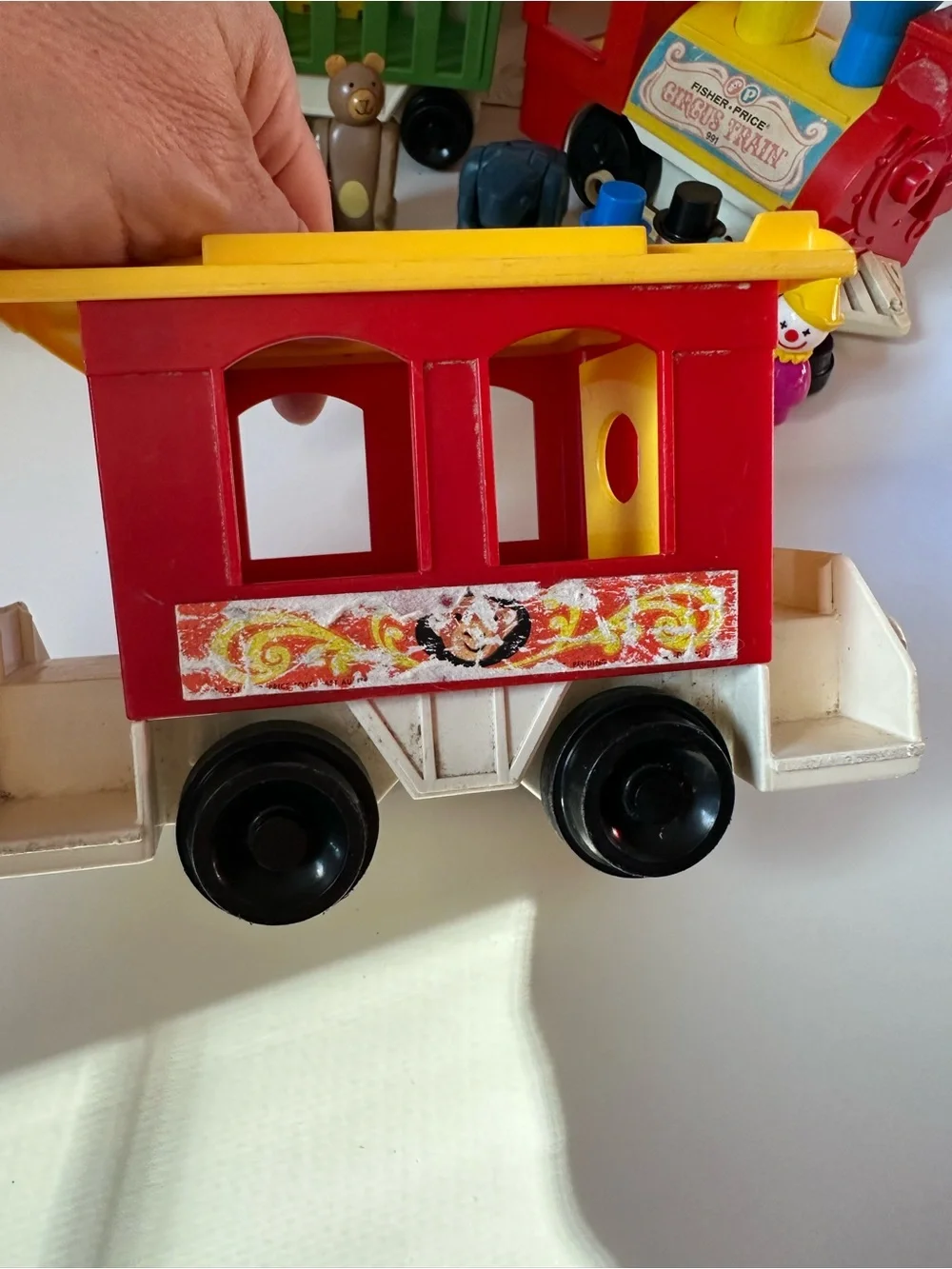 Vintage Fisher-Price Little People Play Circus Train Set 1973 #991 clown animals